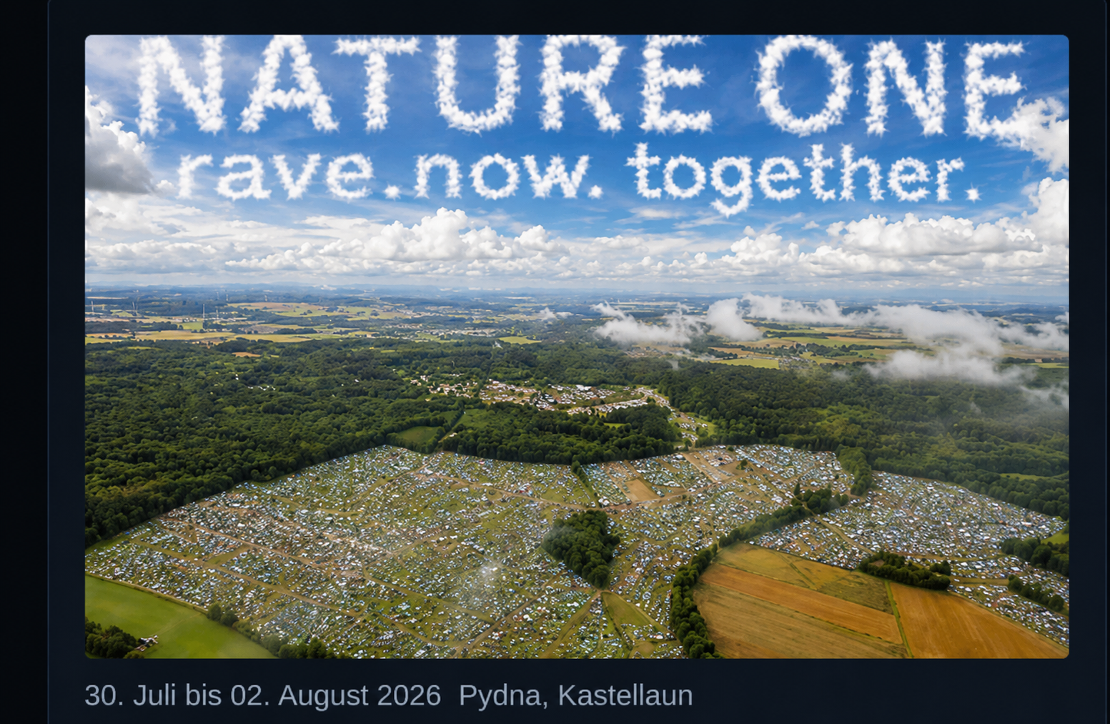 Nature One 2026 Eventhacker Eventbild mit Camping-Luftbild